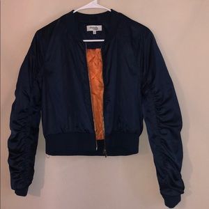 Navy Blue Bomber Jacket